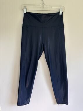 DSG Dicks Sporting Goods Girls Size 16 Navy Blue Shiny Leggings Shimmer